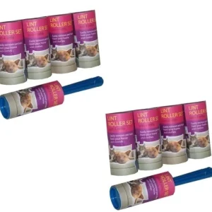 2 Sticky Lint Roller Cat Dog Hair Remover Fluff Clothes Dust Shaver + 8 Refills